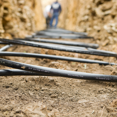 A geothermal HVAC system