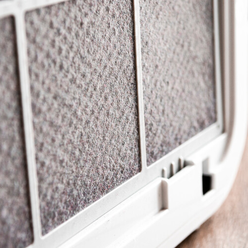 close-up of a dirty air filter